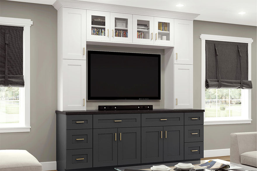 cabinets around entertainment center