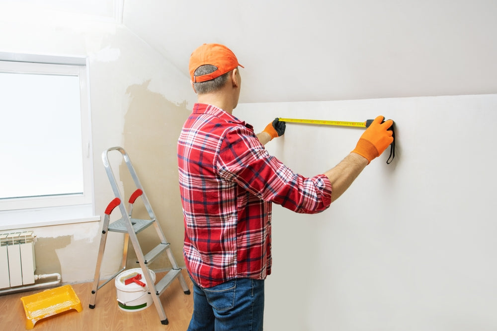 measuring door in kitchen