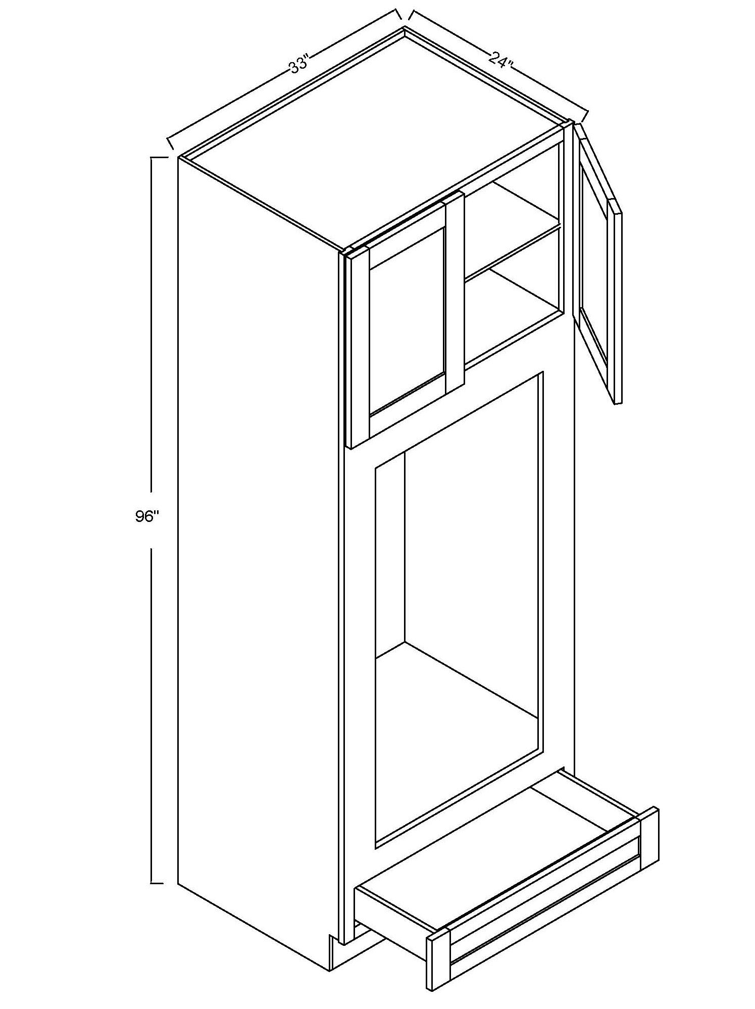 OC3396-D - Assembled Concord Clary Sage - 96" Double Oven Cabinet