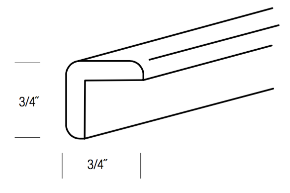 OCM8 - Assembled Concord Tricorn Black - Outside Corner Molding