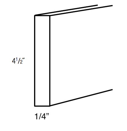 TK8 - RTA Weston White Shaker - Toe Kick Cover - 1/4" thick 4-1/2" wide 96" long