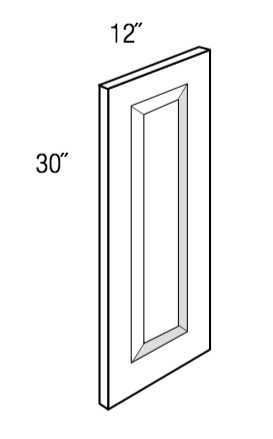 D1230 - RTA Weston White Shaker - Wall Decorative End Panel - 3/4" thick by 30" tall by 12" wide