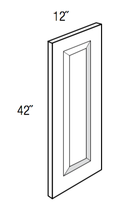 D1242 - RTA Weston White Shaker - Wall Decorative End Panel - 3/4" thick by 42" tall by 12" wide