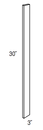 F330 - RTA Weston White Shaker - Filler - 3/4" thick 3" wide 30" tall