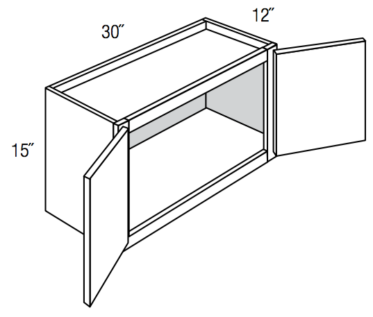 W3015 - Assembled Concord Clary Sage - Wall Cabinet - Double Door