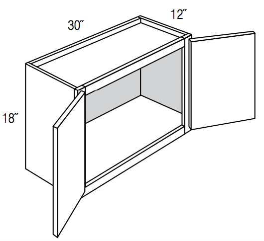 W3018 - Assembled Concord Creamy White - Wall Cabinet - Double Door