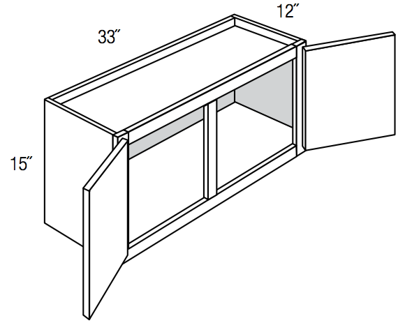 W3315 - Assembled Concord Tricorn Black - Wall Cabinet - Double Door