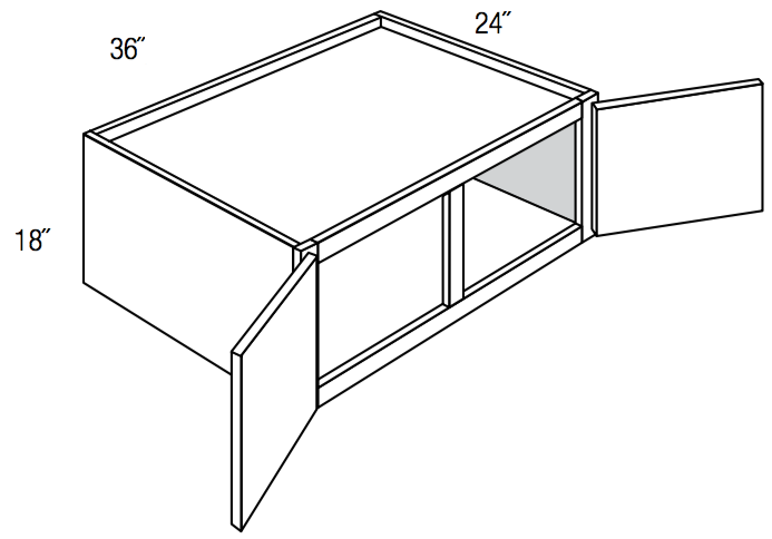 W361824 - Assembled Concord Clary Sage - Refrigerator Wall Cabinet - Double Door