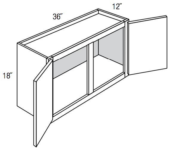 W3618 - Assembled Concord Clary Sage - Wall Cabinet - Double Door