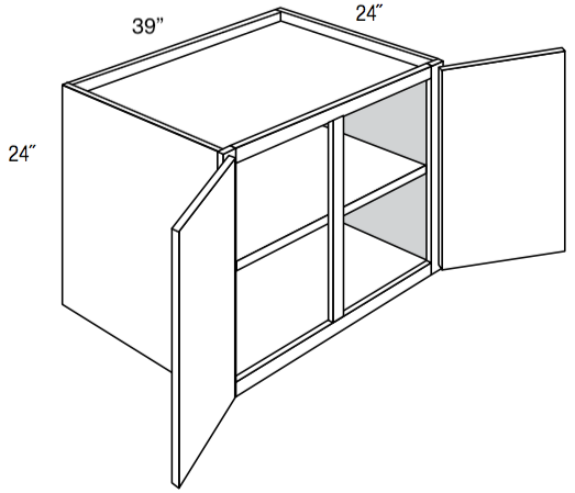 W392424 - Assembled Concord Polar White - Refrigerator Wall Cabinet - Double Door