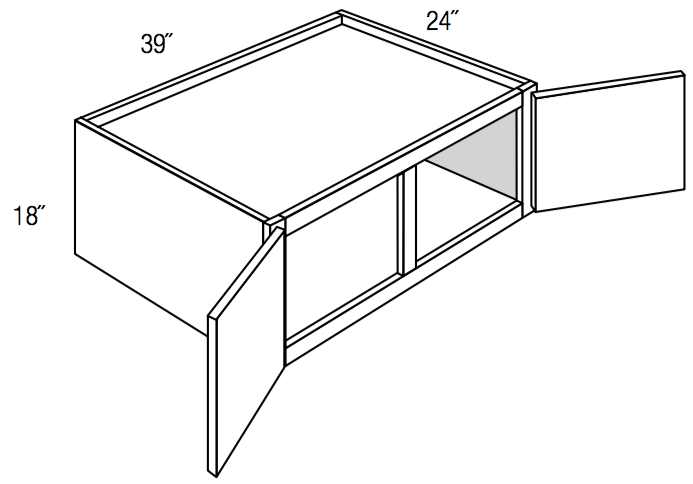 W391824 - Assembled Concord Polar White - Refrigerator Wall Cabinet - Double Door