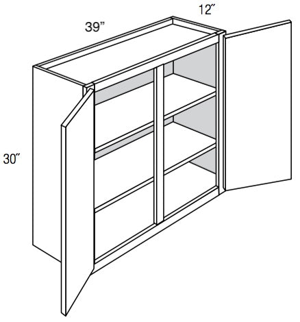 W3930 - Assembled Concord Polar White - Wall Cabinet - Double Door