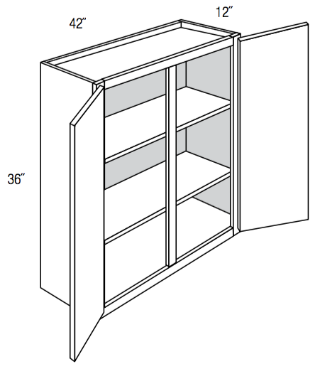 W4236 - Assembled Concord Polar White - Wall Cabinet - Double Door