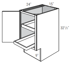 ADA-BF15SCRT-L - Dover White - Base w/ 2 roll-outs