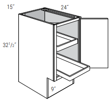 ADA-BF15SCRT-R - Dover White - Base w/ 2 roll-outs