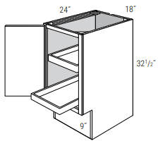 ADA-BF18SCRT-L - Dover White - Base w/ 2 roll-outs