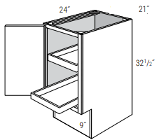 ADA-BF21SCRT-L - Dover White - Base w/ 2 roll-outs