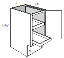 ADA-BF21SCRT-R - Dover White - Base w/ 2 roll-outs