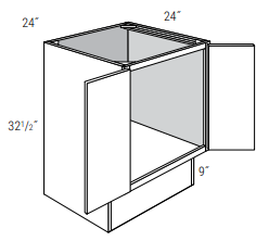 ADA-BF24B - Dover White - Base Cabinet - Butt Doors