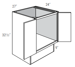 ADA-BF27B - Dover White - Base Cabinet - Butt Doors