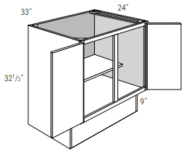 ADA-BF33 - Dover White - Base Cabinet - Double Doors