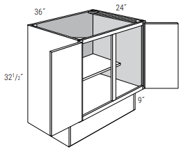 ADA-BF36 - Dover White - Base Cabinet - Double Doors