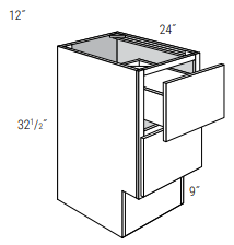 ADA-DB12 - Dover White - 2 Drawer Base Cabinet