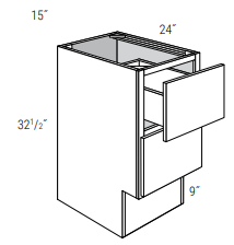 ADA-DB15 - Dover White - 2 Drawer Base Cabinet