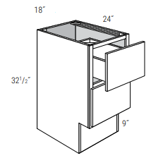 ADA-DB18 - Dover White - 2 Drawer Base Cabinet