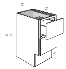 ADA-DB21 - Dover White - 2 Drawer Base Cabinet