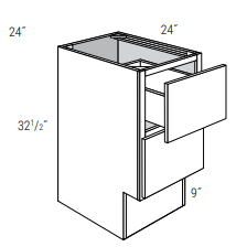 ADA-DB24 - Dover White - 2 Drawer Base Cabinet