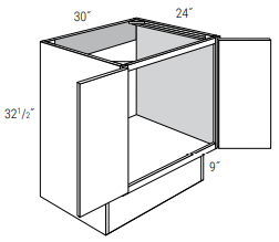 ADA-SB30B - Dover White - Sink Base - Butt Doors