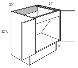 ADA-SB30BRF - Dover White - Sink Base - Butt Doors