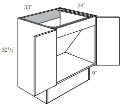 ADA-SB33BRF - Dover White - Sink Base - Double Doors