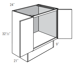 ADA-V2421B - Dover White - - Vanity Base - Butt Doors