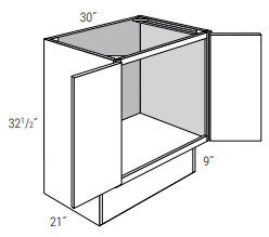 ADA-V3021B - Dover White - Vanity Base - Butt Doors