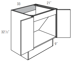 ADA-V3321BRF - Dover White - Vanity Base - Butt Doors