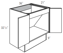 ADA-V3621BRF - Dover White - Sink Base - Double Doors