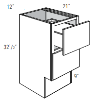 ADA-VDB1221 - Dover White - 2 Drawer Vanity Base