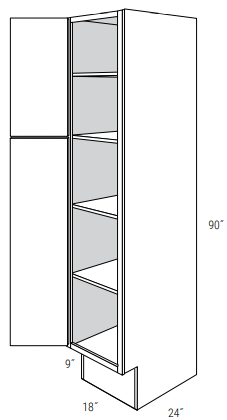 ADA-WP1890-L - Dover White - Pantry Cabinet - Single Door