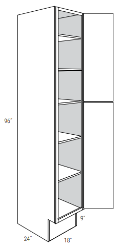 ADA-WP1896-R - Dover White - Pantry Cabinet - Single Door