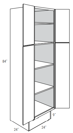 ADA-WP2484B - Dover White - Pantry Cabinet - Butt Doors