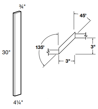 AF330 - Hawthorne Cinnamon - Angle Filler - 3" x 30" x 3/4"