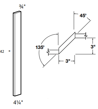 AF342 - Hawthorne Cinnamon - Angle Filler - 3" x 42" x 3/4"