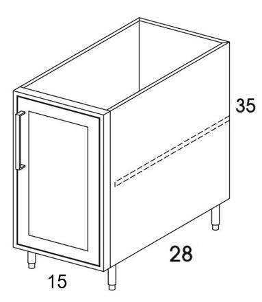 B15FHR - Shaker Black - Outdoor Base Cabinet - Single Door - Special Order