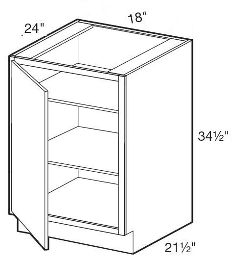 B18FHL - Fulton Mocha - Base Full Height Doors 18" - Single Door - Hinges On Left