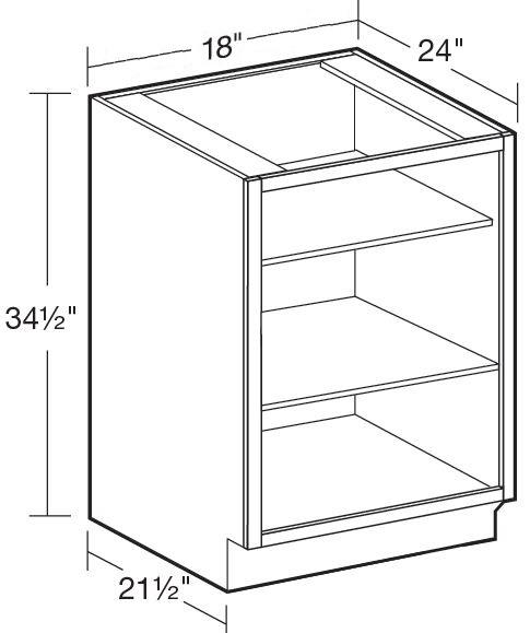 B18ND - Fulton Mocha - Base No Door 18" - Interior Finished To Match Frame