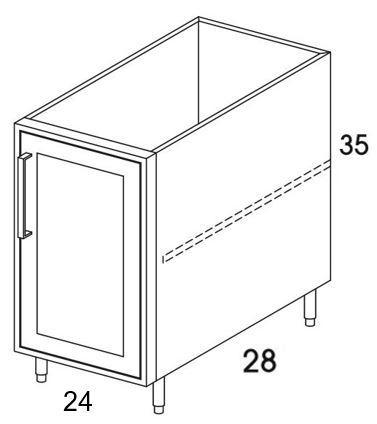 B24FHR - Shaker Black - Outdoor Base Cabinet - Single Door - Special Order