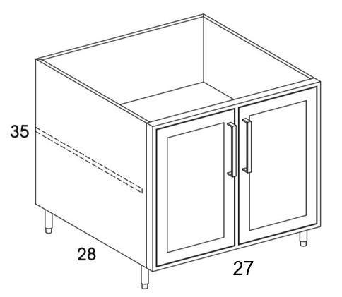 B27FH - Shaker Black - Outdoor Base Cabinet - Butt Doors - Special Order