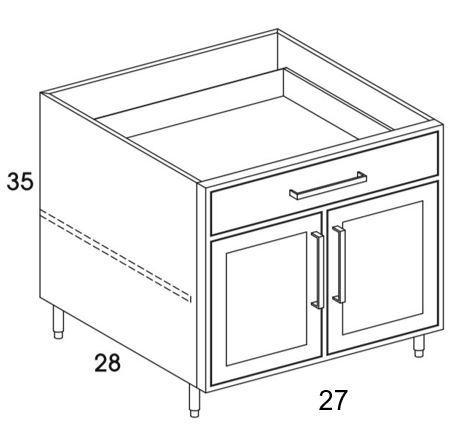 B27 - Shaker Black - Outdoor Base Cabinet - Butt Doors/Single Drawer - Special Order